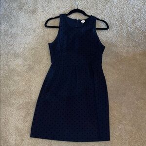 J Crew Black Swiss Dot Sleeveless Dress